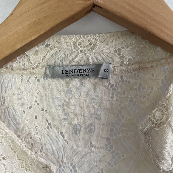 100% Italian Silk Italian Lace Blouse Romantic Wedding Top Made in Italy Small - Picture 6 of 12
